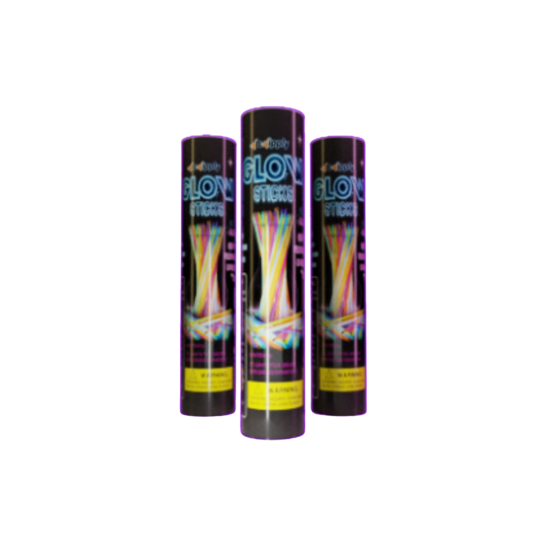 Assorted colour glow sticks - pack of 100 for parties